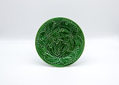 PLATES x 2; GREEN LEAF PATTERN