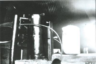 Black and White photograph Electweld Gas Producer fitted to truck