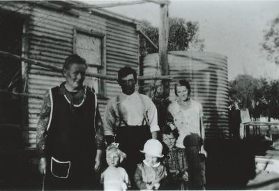 Black and White photograph Gunn family at home at Mt Caroline