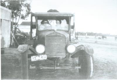 Black and white photograph.  Bungulla Ford T Truck - Dixons