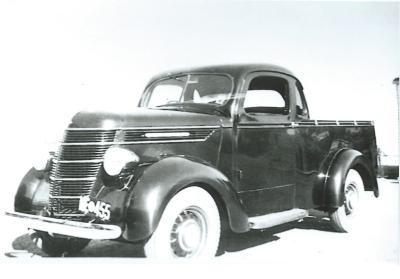 Black and White photograph.  Dixon's International Ute Bungulla