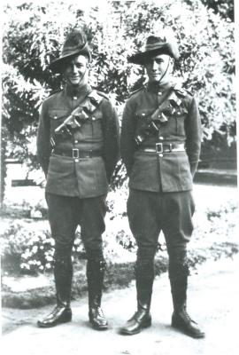 Black and White photograph Eric and Don Forsyth in uniform