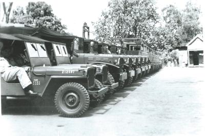 Black and White photograph WWII Australian Air Force Transport Section