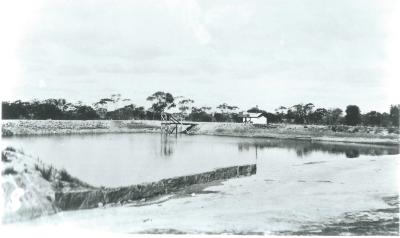 Black and White photograph.  Kellerberrin Railway Dam