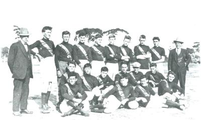 Black and White photograph.  Football Team.  Unknown Team