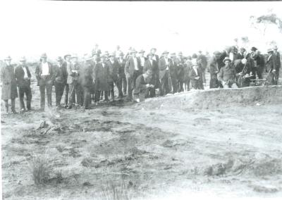 Black and White photograph.  Opening of Rifle Range in Doodlakine