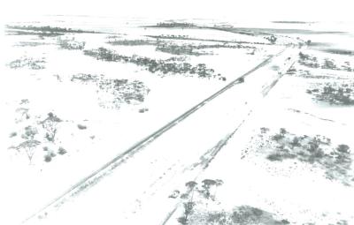 Black and White photograph.  Baandee Floods - west of townsite