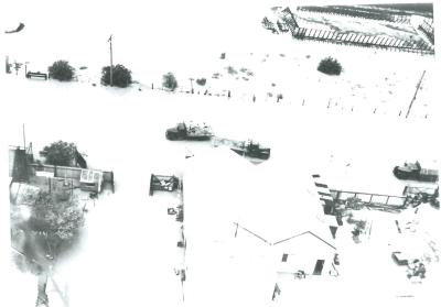 Black and White photograph.  Baandee Floods townsite