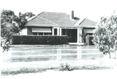 Black and White photograph.  Kellerberrin Floods.  Infant Health Centre, Ripper St