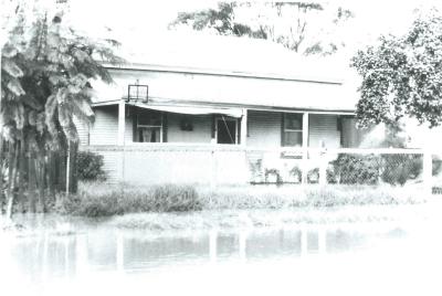 Black and White photograph.  Kellerberrin Floods.  Forrest St, Kellerberrin