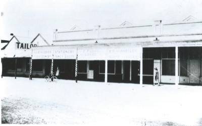 Black and White photograph.  Massingham Street Kellerberrin.  After rebuild of Puddey's store