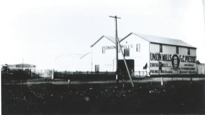 Black and White photograph.  Kellerberrin Flour Mill