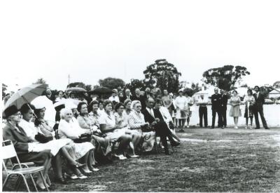 Black and White photograph.  Opening of Kellerberrin Hospital Extensions