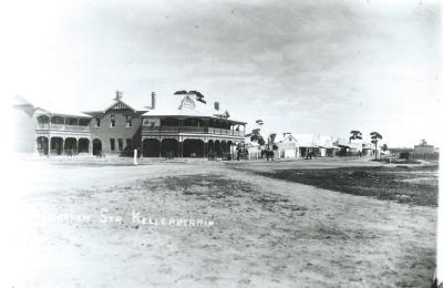 Black and White photograph.  Massingham Street - Kellerberrin Hotel