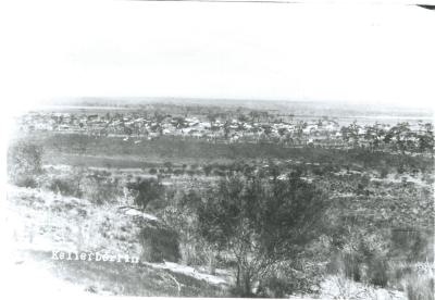 Black and White photograph.  Kellerberrin Hill 1910.  View of the town from the hill