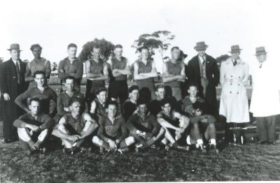 Black and White photograph.  Doodlakine Football Club