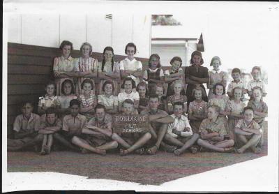 Black and White photograph - Grades 4,5,6 Back Row:  Elsie Dalton, Joan McLean, Greta Duncan, Norma May, - , Slater, Ellen Murphy, Frances Hayden, Faye Prowse Alwyn Milner, Peter Shepherd Middle Row :  Margaret Scott, Shirley Slater, Ruth Peel, Doreen ...
