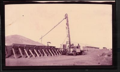 Black and White photograph.  Wheat Silos in Shackleton