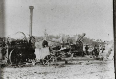 Black and White photograph.  Cutting Chaff