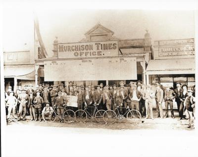 Black and White photograph.  Murchison Times Office