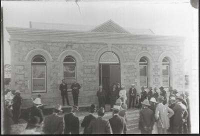 Black and White photograph.  Opening of Road Boards Office