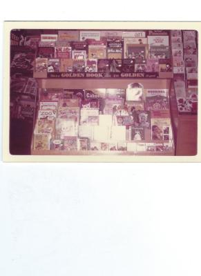 Colour photograph of interior of newsagency