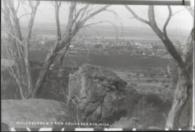 Black and White photograph View of Kellerberrin from Hill