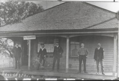 Black and White photograph First Kellerberrin Post Office, Leake St Kellerberrin.  Shifted from Doodlakine Townsite (Old) 1894-1895