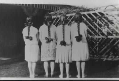 Black and White photograph.  Tolerton girls 191-?