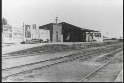 Black and White photograph.  Kellerberrin Railway station