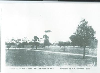 Copy of photograph.  Black and White Hanley Park, Kellerberrin