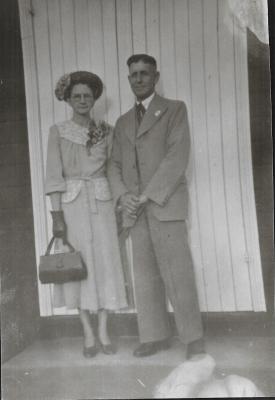 Black and White photograph Reverend Elms and Wife.  Methodist Minister