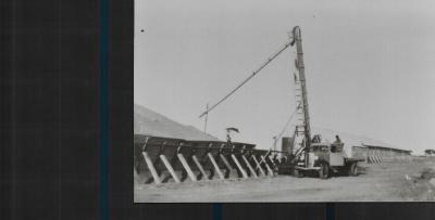 Black and White photograph.  Wheat Bin Shackleton