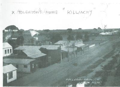 Copy of Photograph.  Black and White Kellerberrin looking West, showing Tolerton's home "Killinchy"