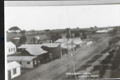 Black and White photograph.  Massingham St from Railway Water Tower