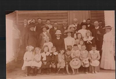 Black and White photograph Presbyterian congregation Kellerberrin at North Woolundra School