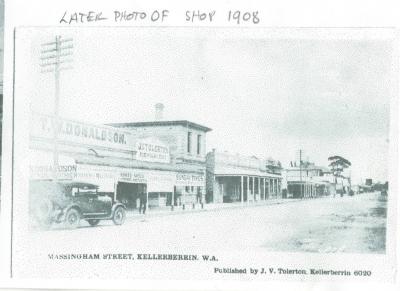 Copy of Photograph.  Black and White Massingham Street, Kellerberrin