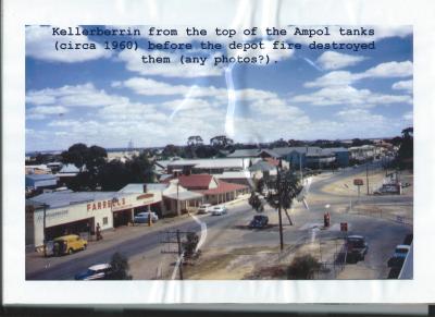 Colour Photograph taken from the  top of the Ampol tanks in 1960 before the depot tanks were destroyed by fire.