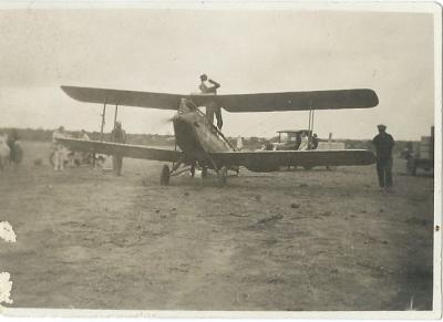 Black and White photograph Bi-Plane