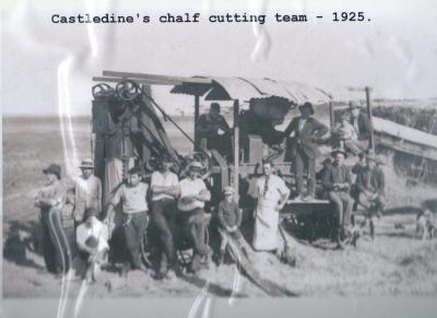 Black and White Photograph Castledine's Chaff Cutting Team 1925