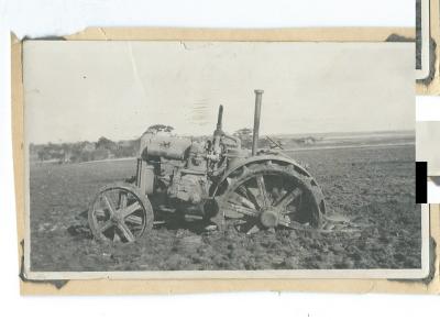 Black and White photograph 1930. Bogged Tractor.  Morrison - Doodlakine