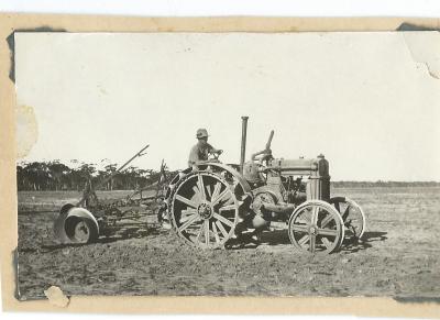 Black and White photograph.  1930 Morrison - Doodlakine.  Ploughing