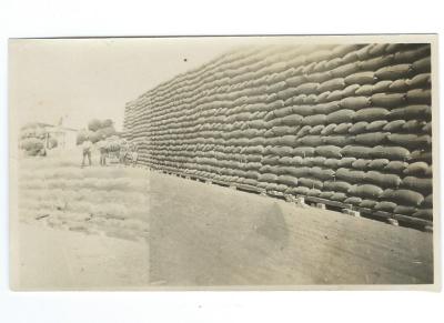 Black and white photograph.  Wheat Stack 1930 - Prowse