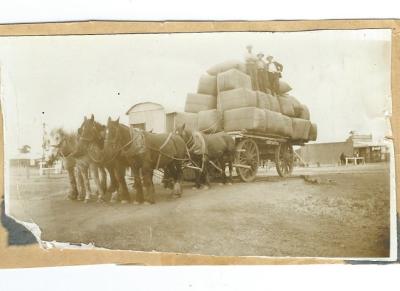 Black and white photograph - load of wool.  10 tonnes - Prowse