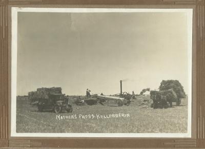 Black and white photograph showing Mather's press, Kellerberrin
