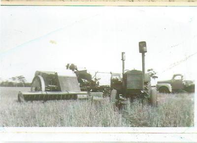 Black and White Photograph. Farm Machinery