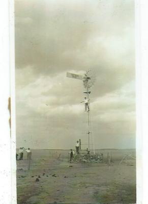 Black and white photograph Windmill