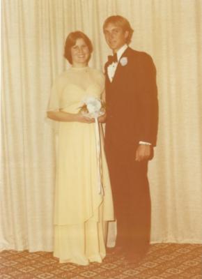 Colour photograph of Allison Clements and Trevor Satie.  Allison Clements - daughter of Bob and Marjorie Clements, Farmers South Kellerberrin Brother - Murray Clements