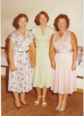 Colour photograph. 3 Sisters, Peggy Stone (Wife of Maxwell Stone). Farmers south Kellerberrin.  Judy Hall and Lucy Deering