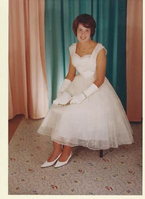 Colour photographs x 2.  Nanette Steel debutante photo.  Nanette married Brian Stevens of Kellerberrin